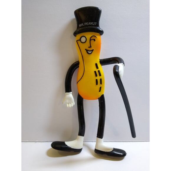 Mr Peanut Doll Planters Peanuts Rubber Bendable Toy Figure Gift For Mom Or Dad - Picture 7 of 8